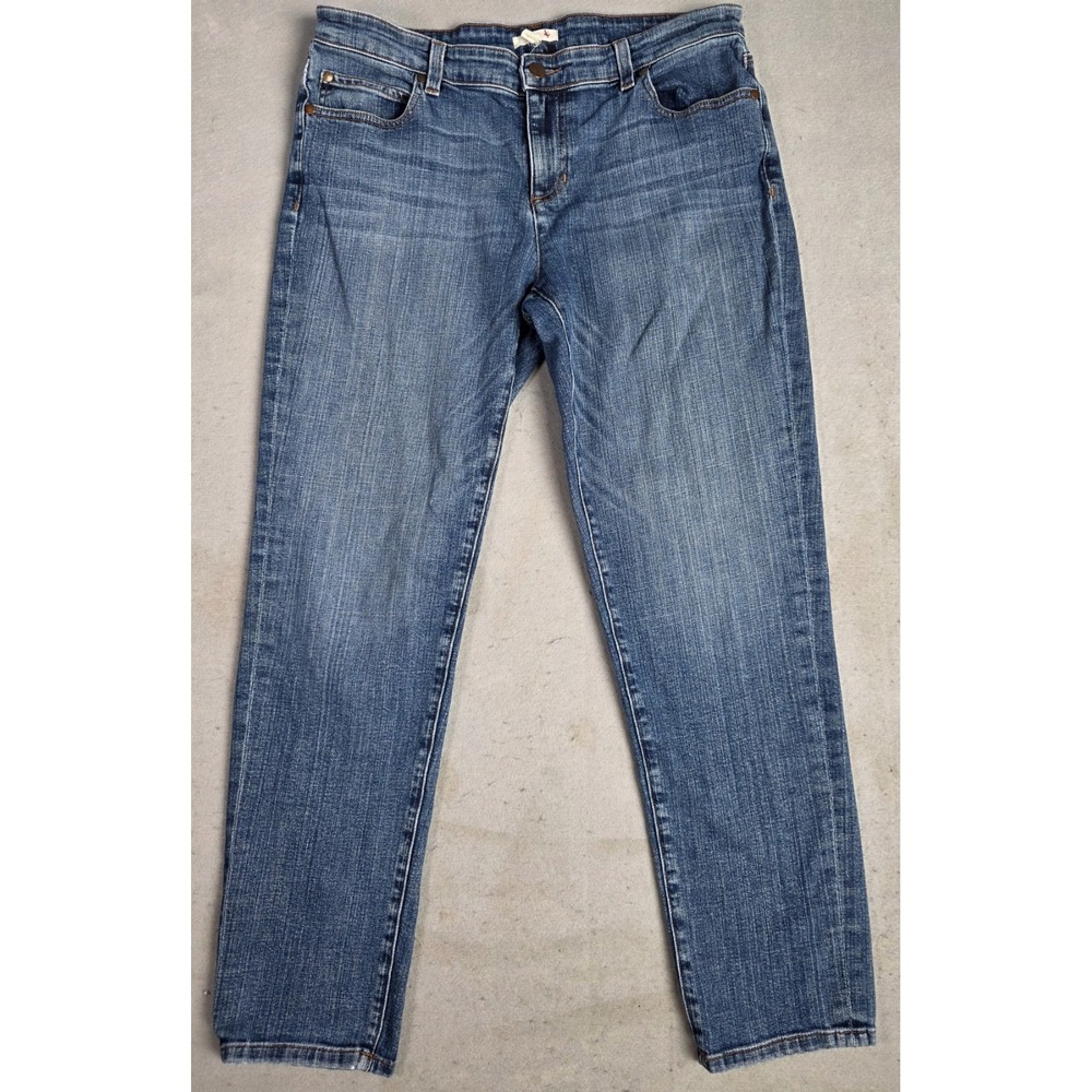 Eileen Fisher Organic Cotton Stretch Denim Blue Jeans Women's Size 8
